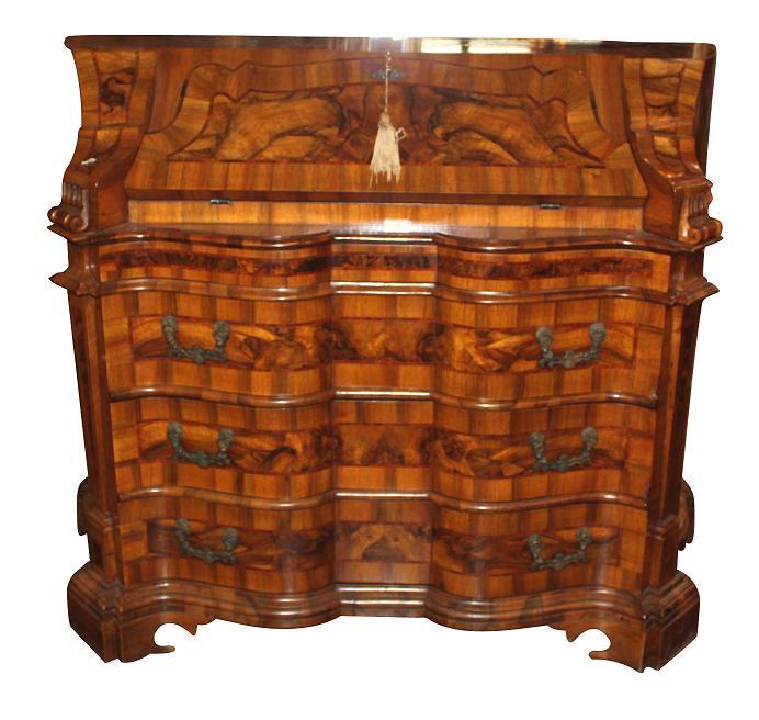 Italian Burl Walnut Bureau