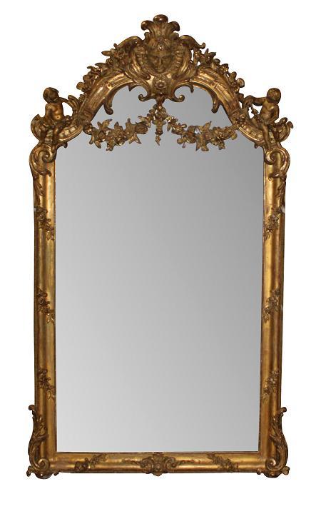 French Giltwood Cherub Mirror