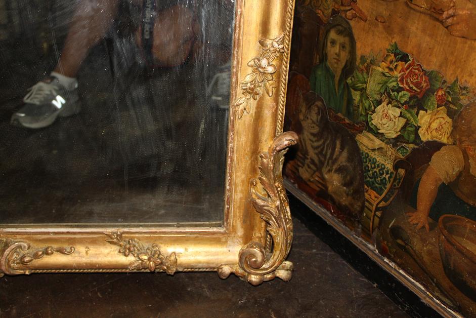 French Giltwood Cherub Mirror