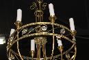 Pair French Brass Chandeliers
