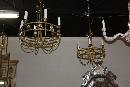 Pair French Brass Chandeliers