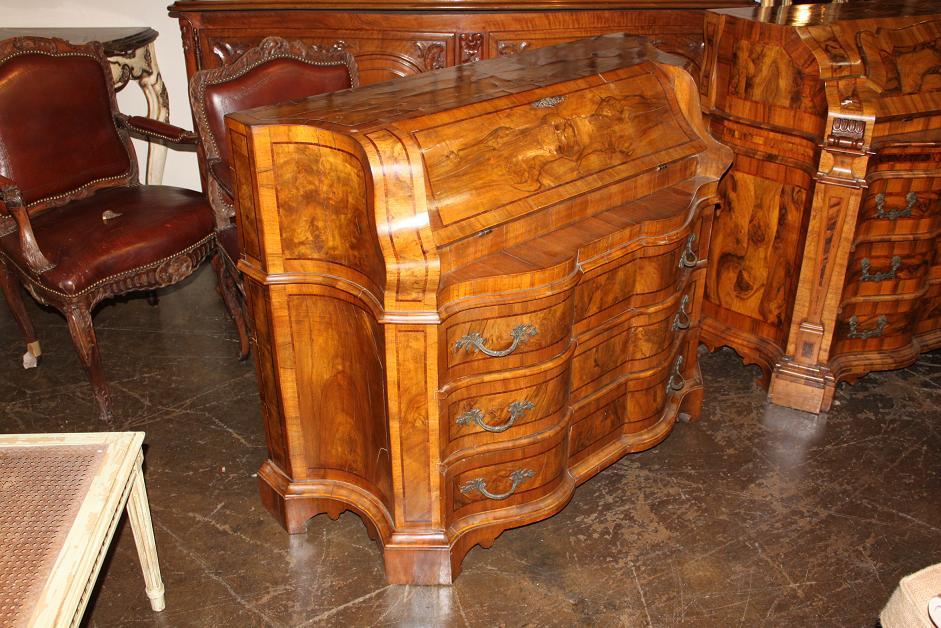 Italian Burl Walnut Bureau