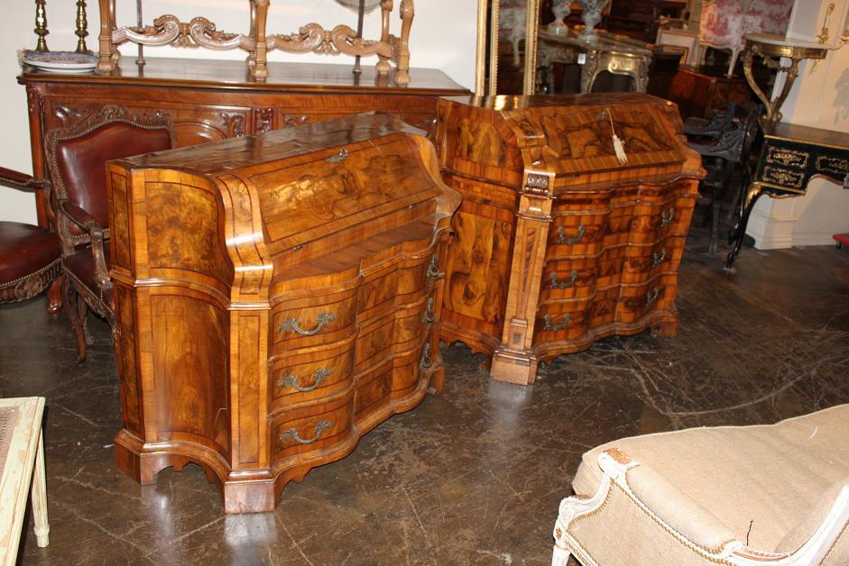 Italian Burl Walnut Bureau