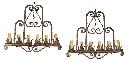 Pair Heavy Iron Chandeliers