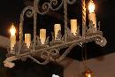 Pair Heavy Iron Chandeliers