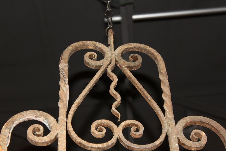 Pair Heavy Iron Chandeliers