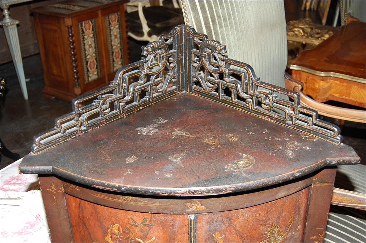 Antique Oriental Corner Cabinet