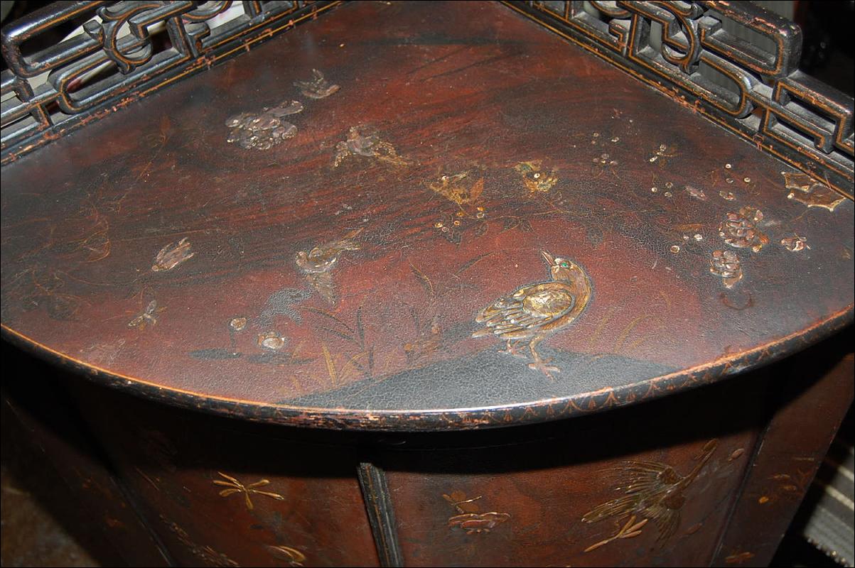 Antique Oriental Corner Cabinet