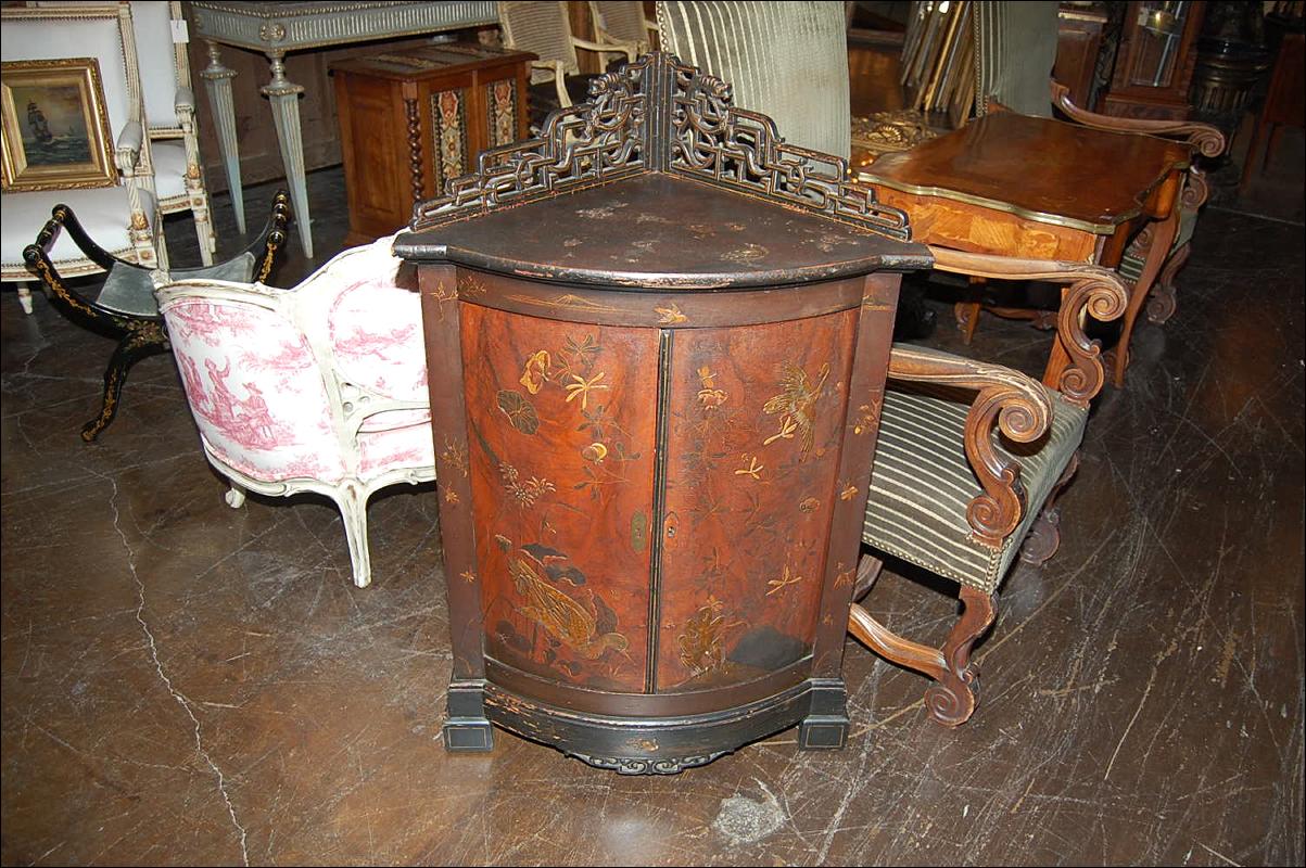 Antique Oriental Corner Cabinet