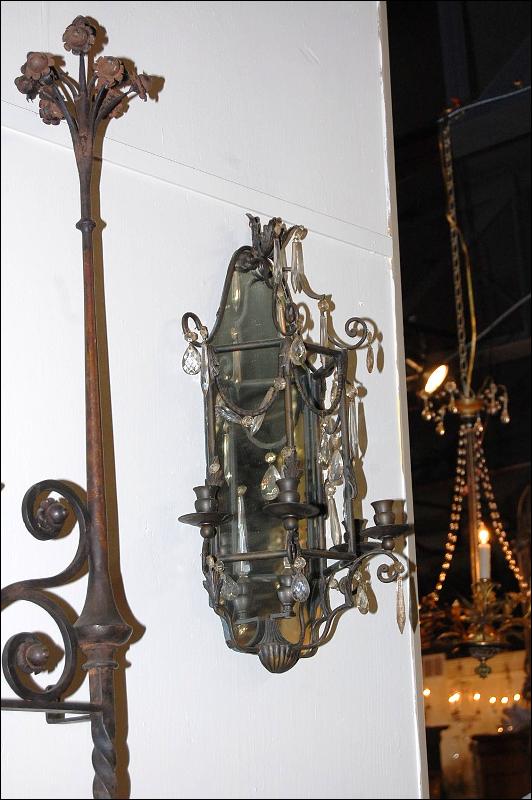 Pair Mirrored Sconces