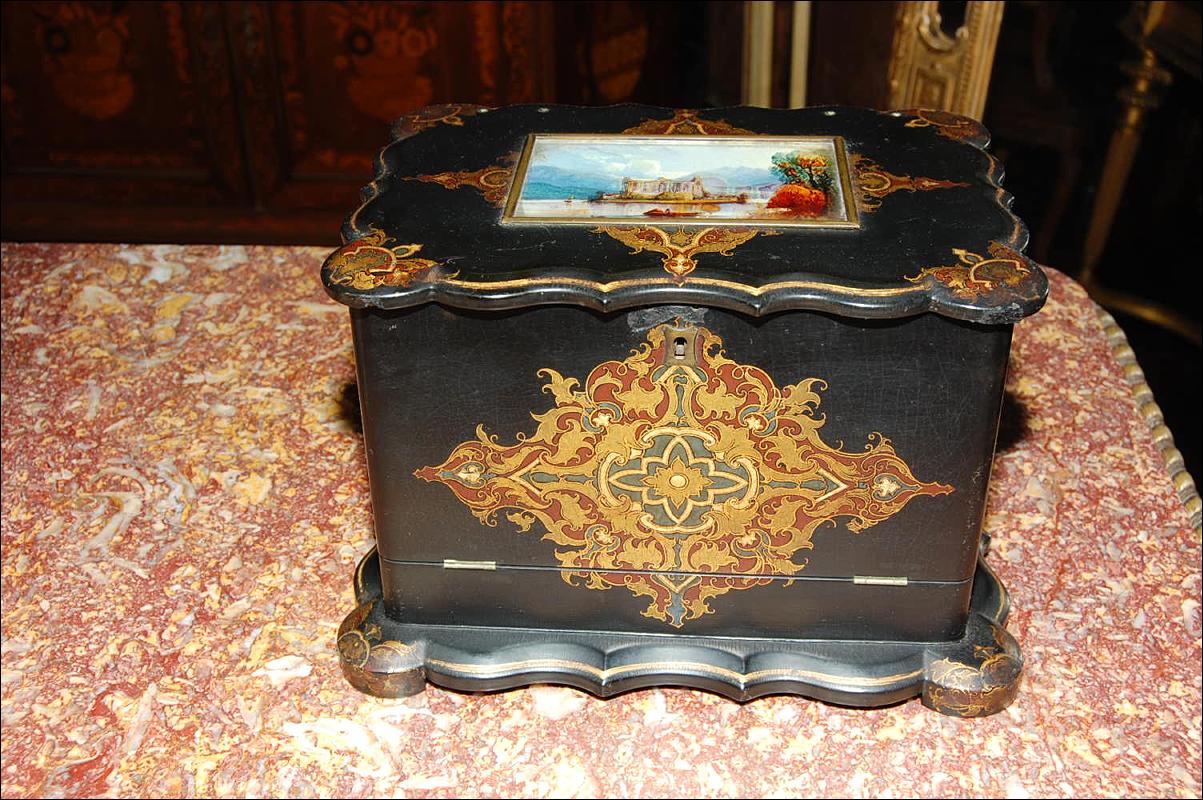 English Lacquered Stationary Box