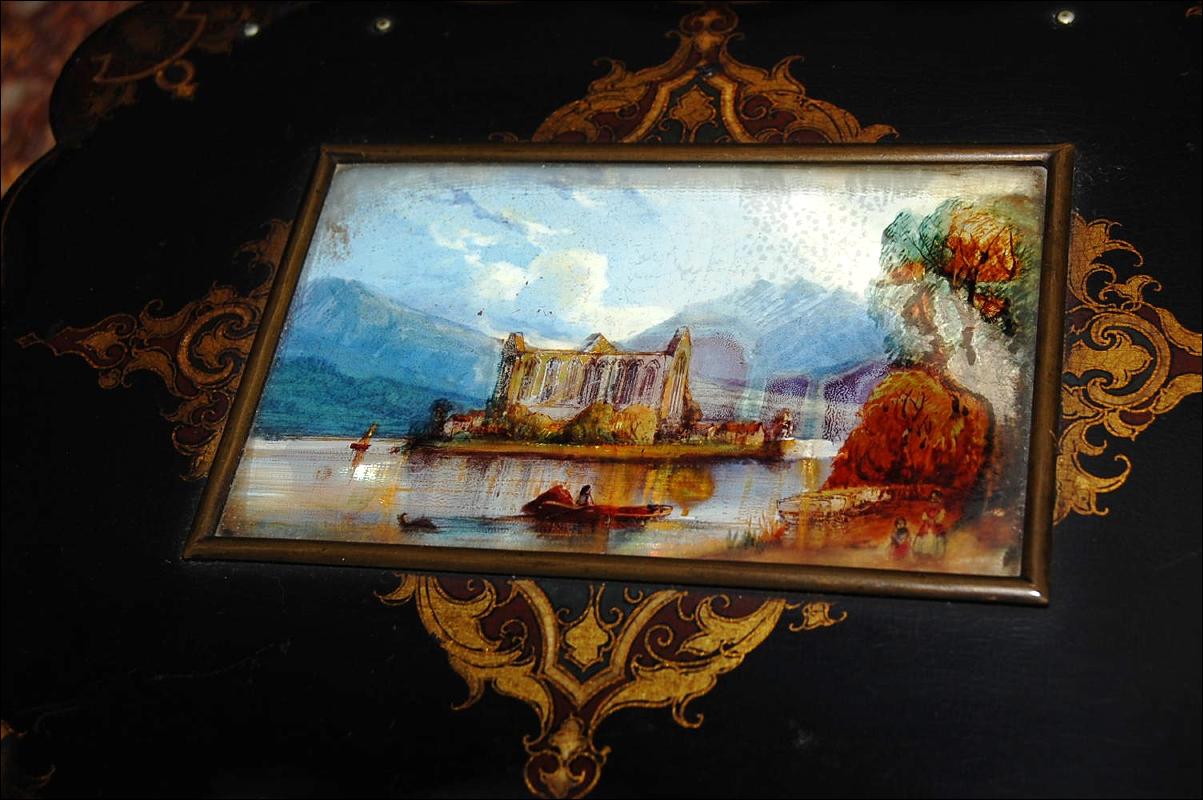 English Lacquered Stationary Box