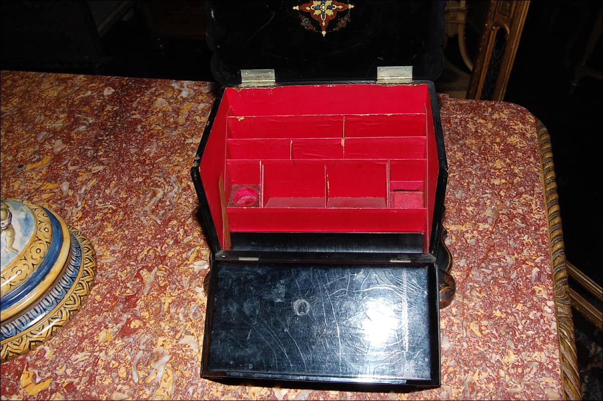 English Lacquered Stationary Box