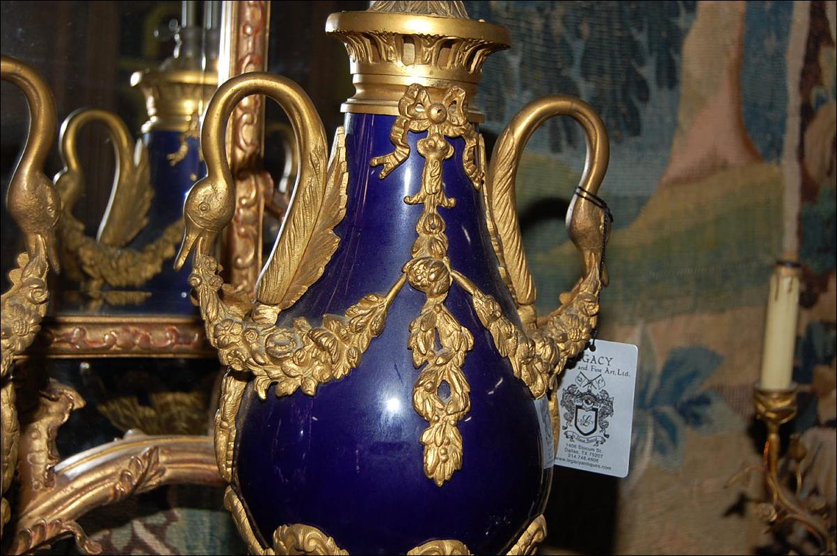 French Cobalt & Bronze Cassollettes