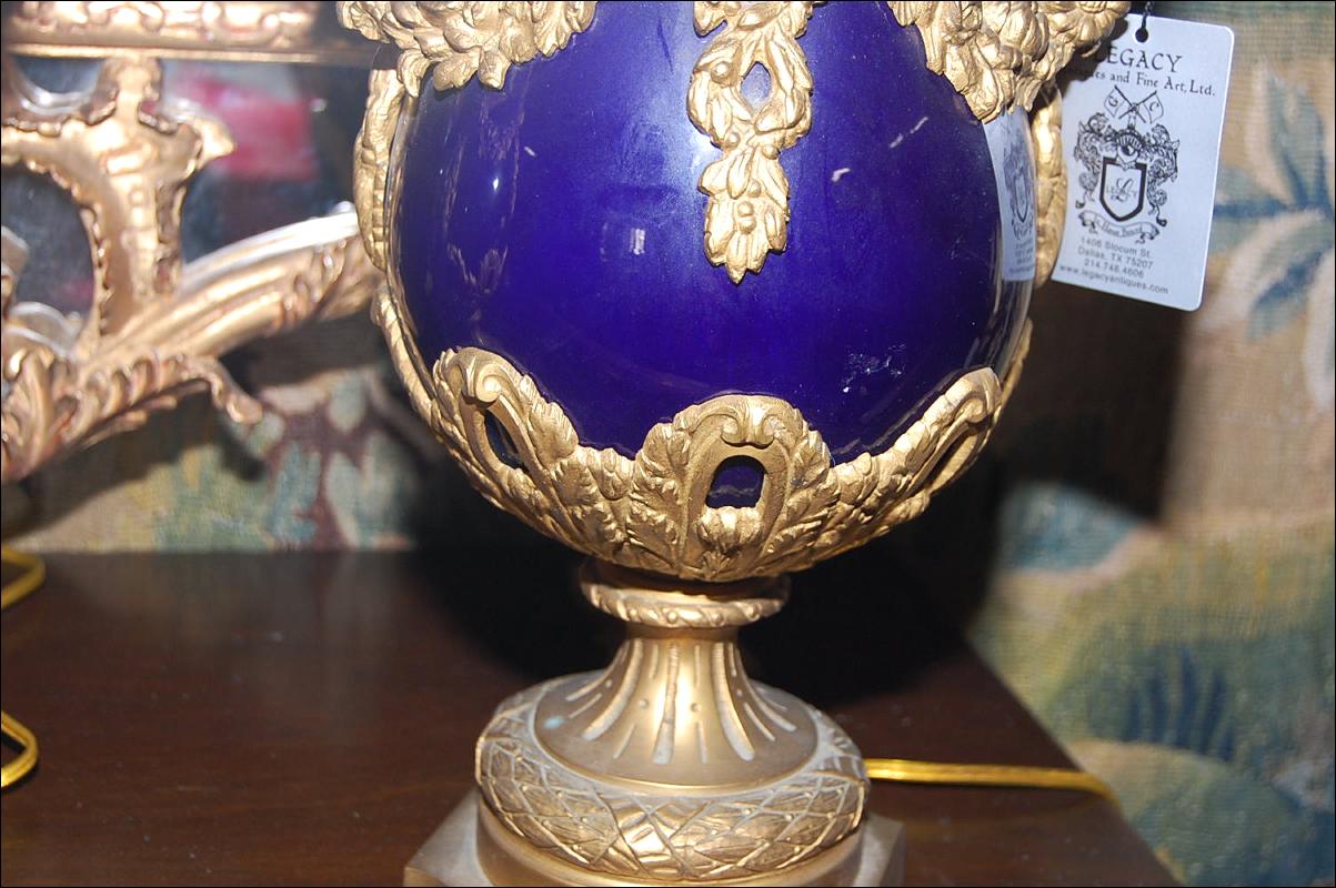French Cobalt & Bronze Cassollettes