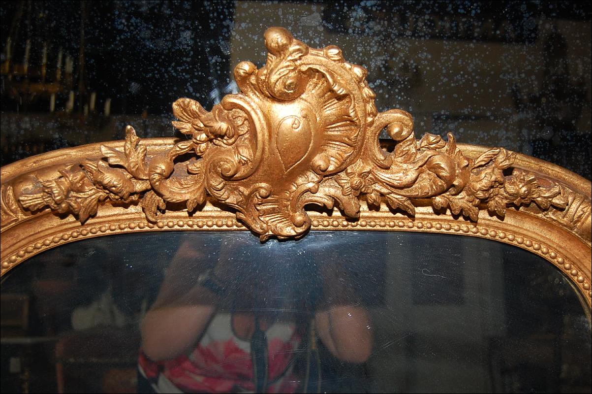 Petite Transitional Giltwood Mirror