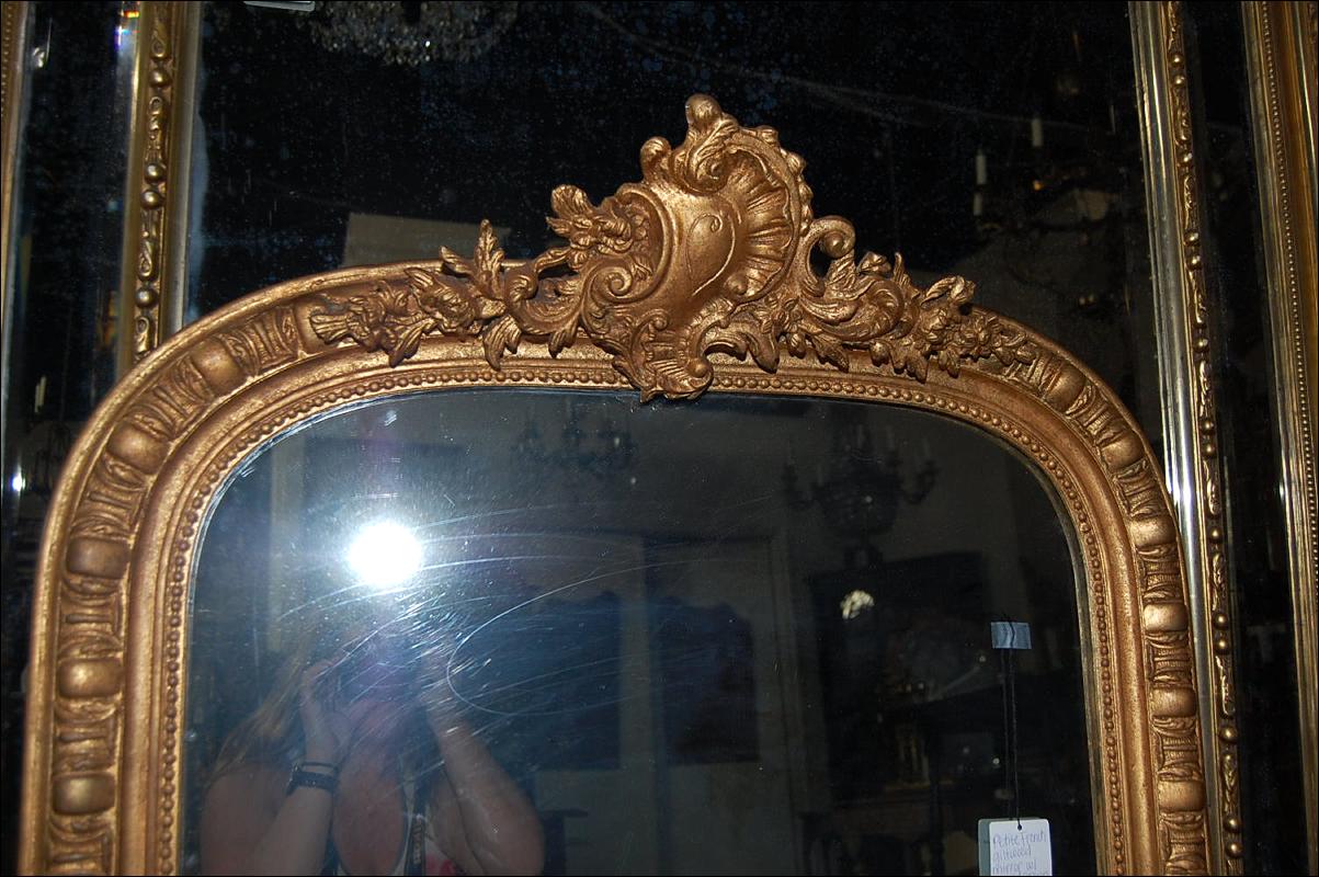 Petite Transitional Giltwood Mirror