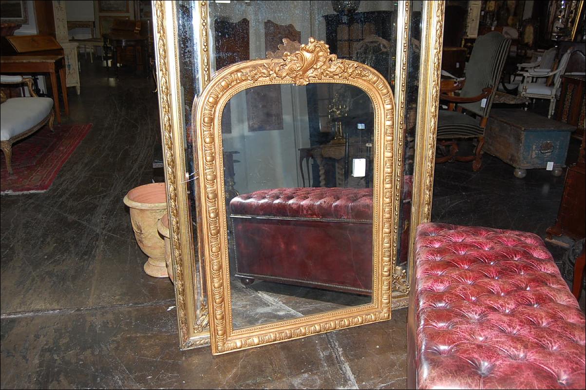 Petite Transitional Giltwood Mirror