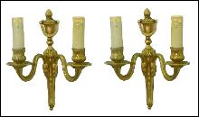 Petite Pair Bronze Sconces
