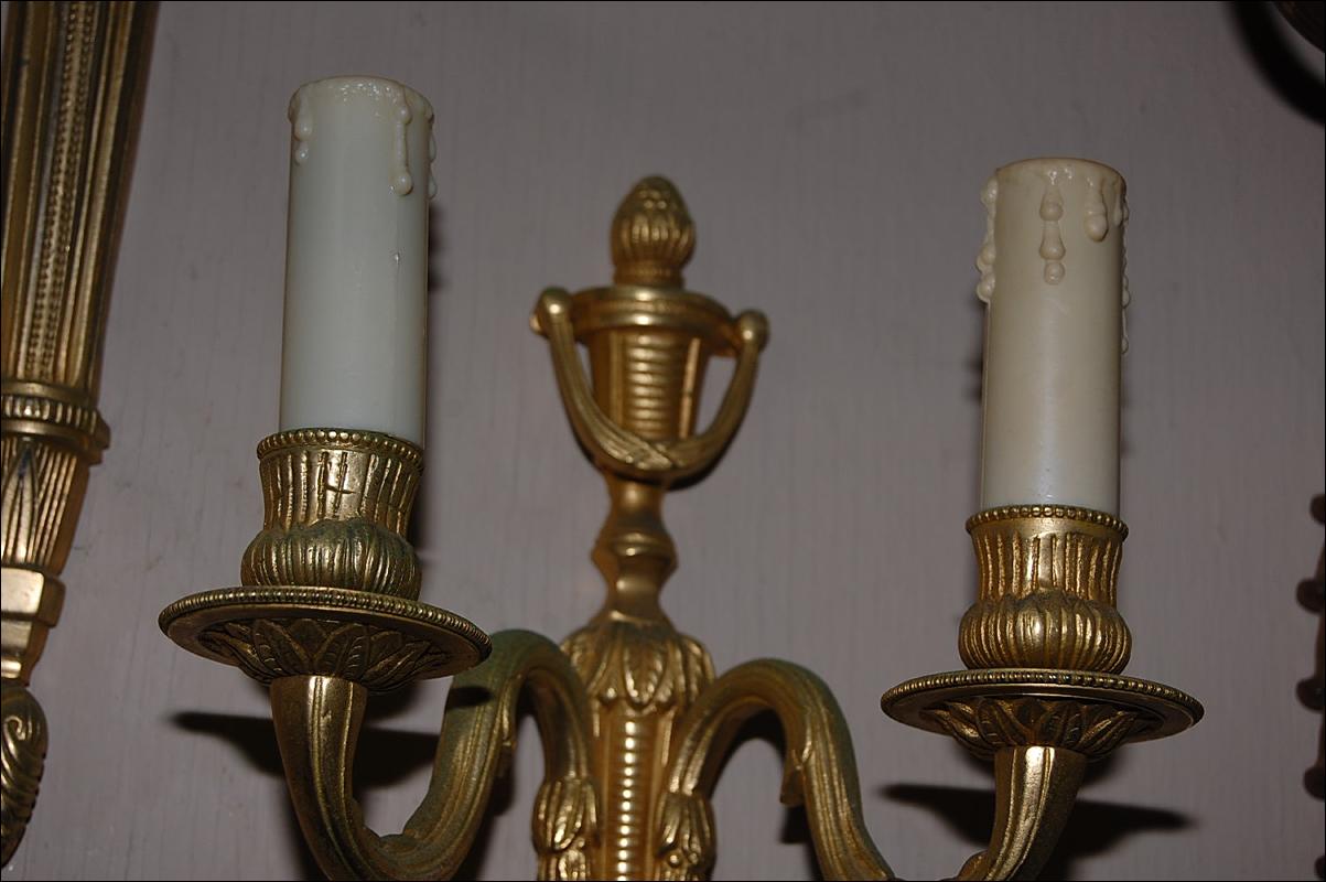 Petite Pair Bronze Sconces