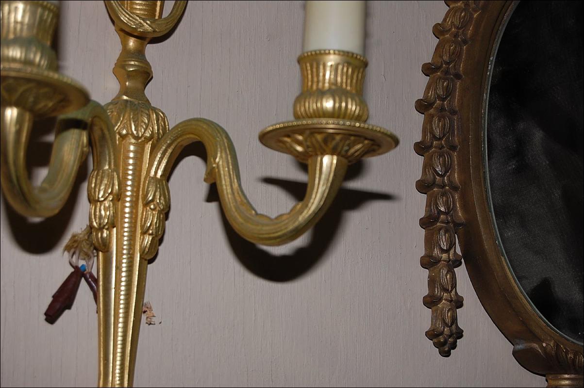 Petite Pair Bronze Sconces