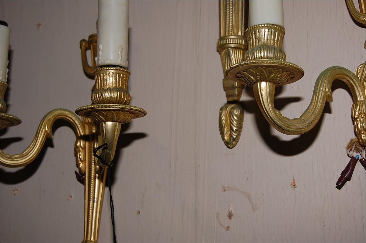 Petite Pair Bronze Sconces