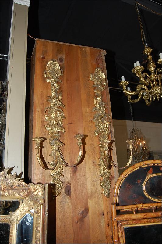 Pair Italian Giltwood Sconces
