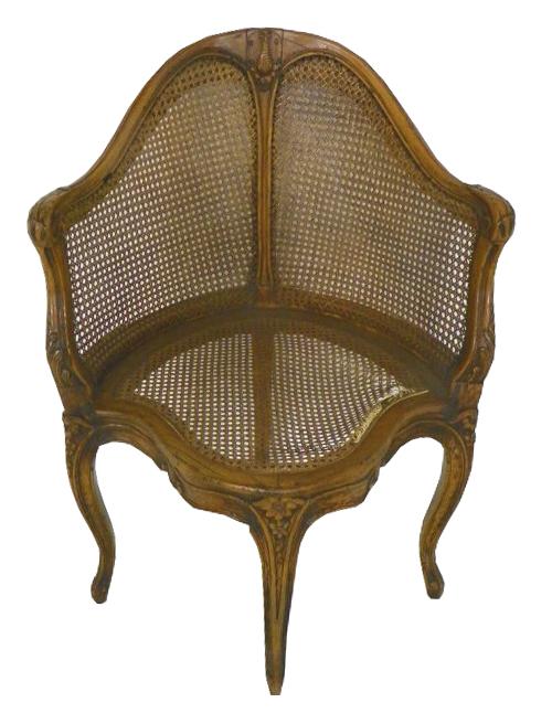 French Caned Corner Chair