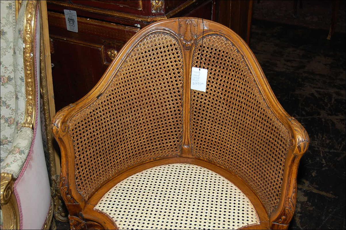 French Caned Corner Chair
