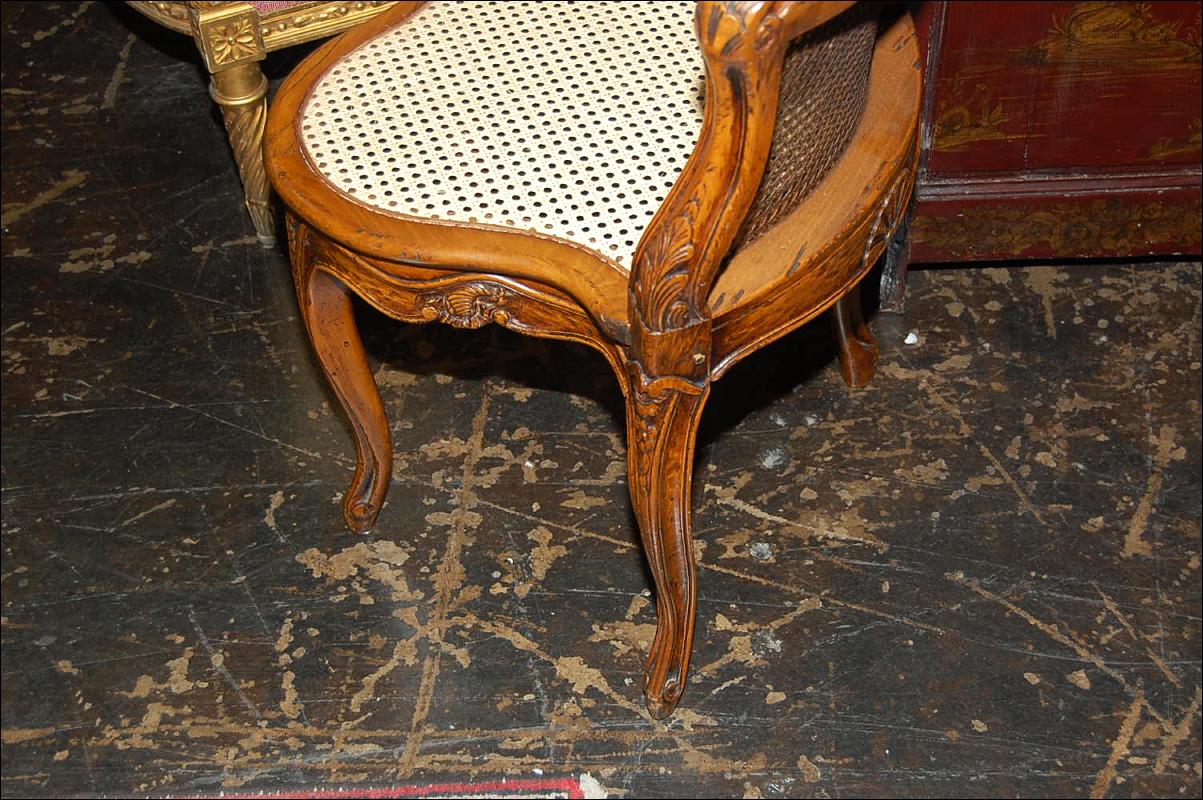 French Caned Corner Chair