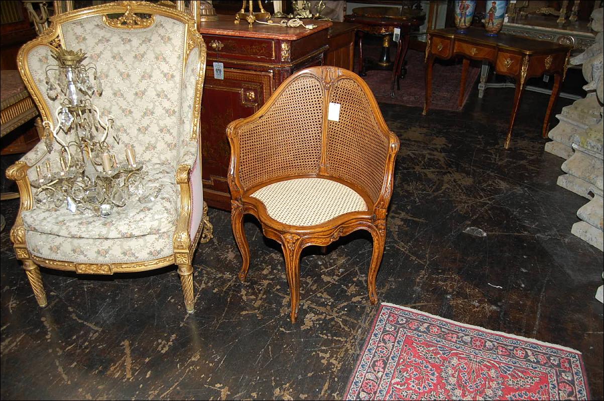 French Caned Corner Chair