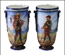 Pair Continental Porcelain Vases