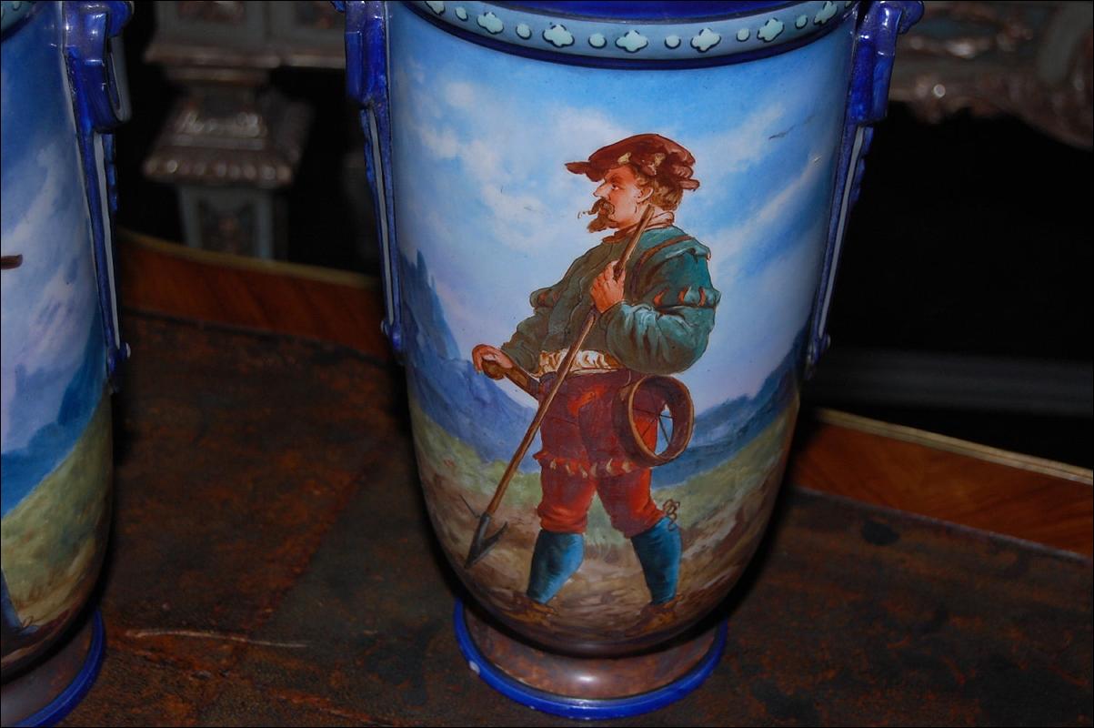 Pair Continental Porcelain Vases