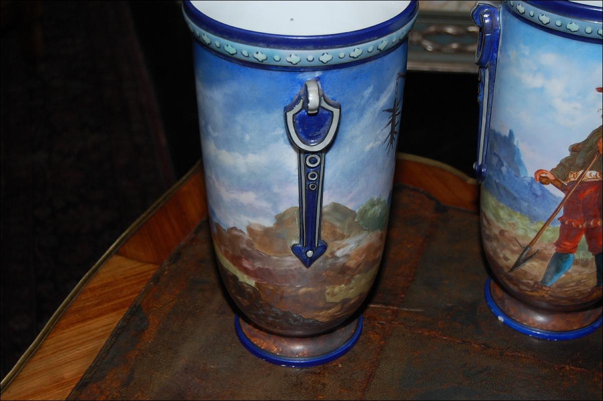 Pair Continental Porcelain Vases