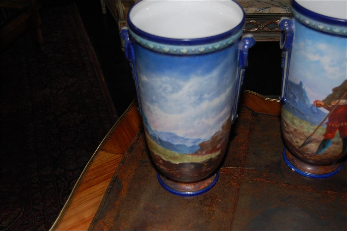 Pair Continental Porcelain Vases