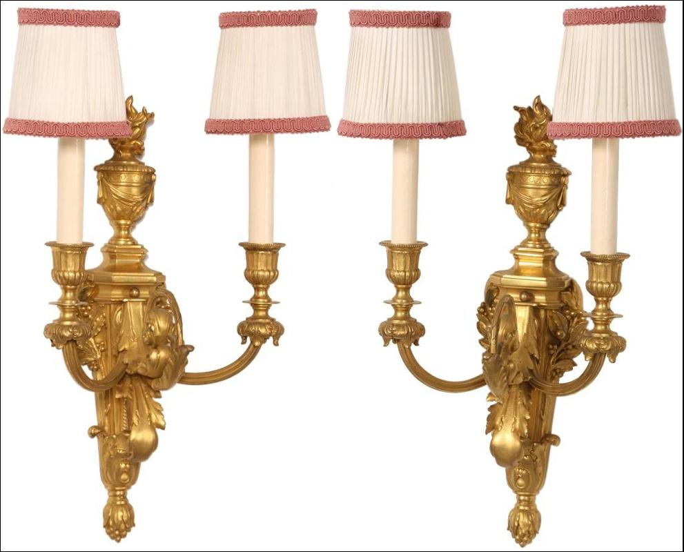 Pair Dore Bronze Sconces