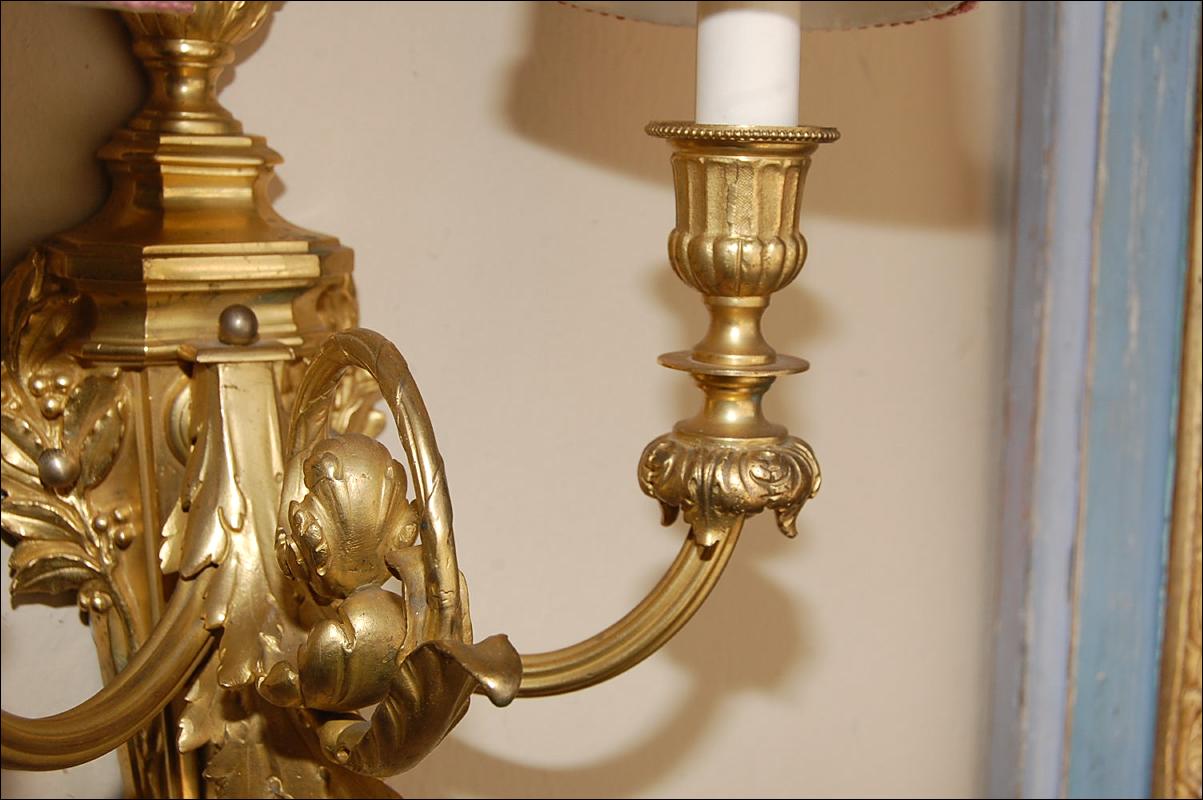 Pair Dore Bronze Sconces