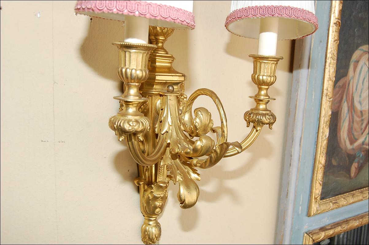 Pair Dore Bronze Sconces
