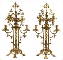 Pair Bronze Candelabra