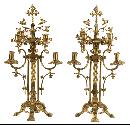 Pair Bronze Candelabra
