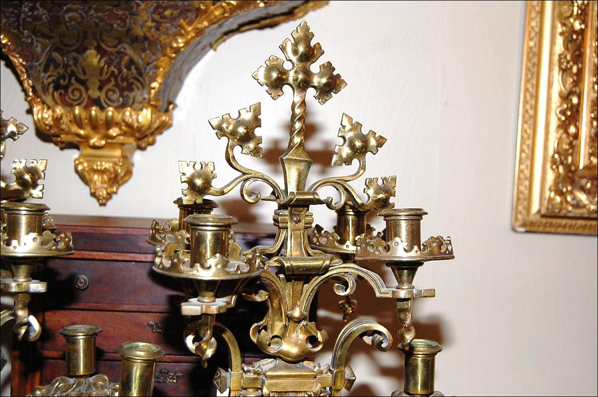 Pair Bronze Candelabra