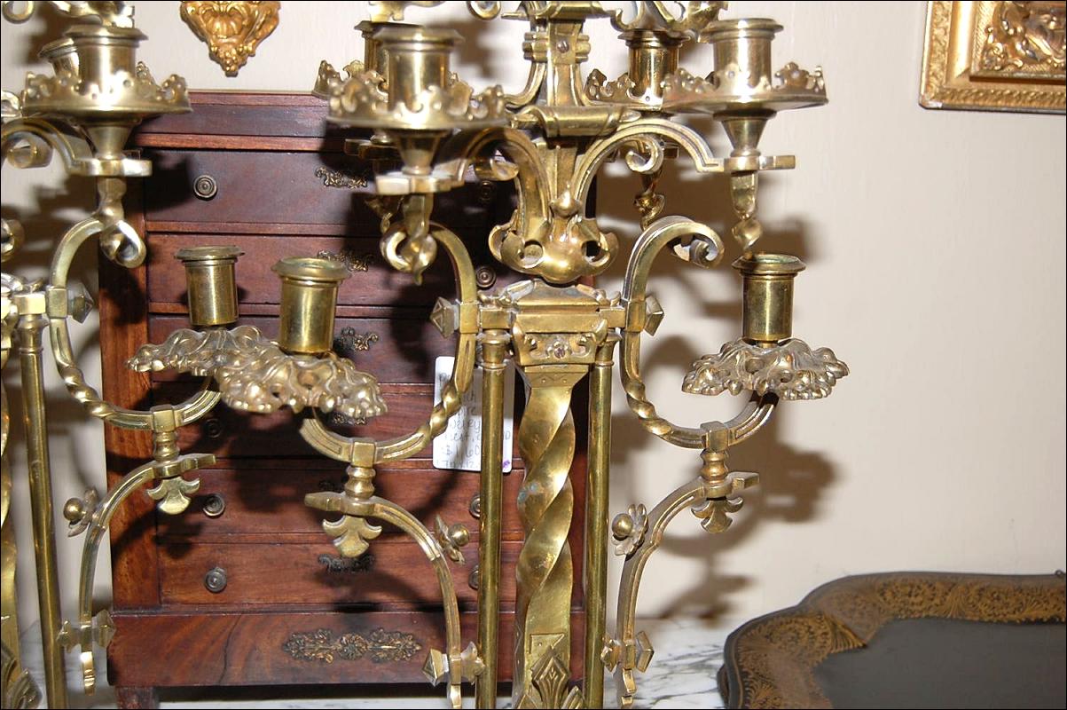 Pair Bronze Candelabra