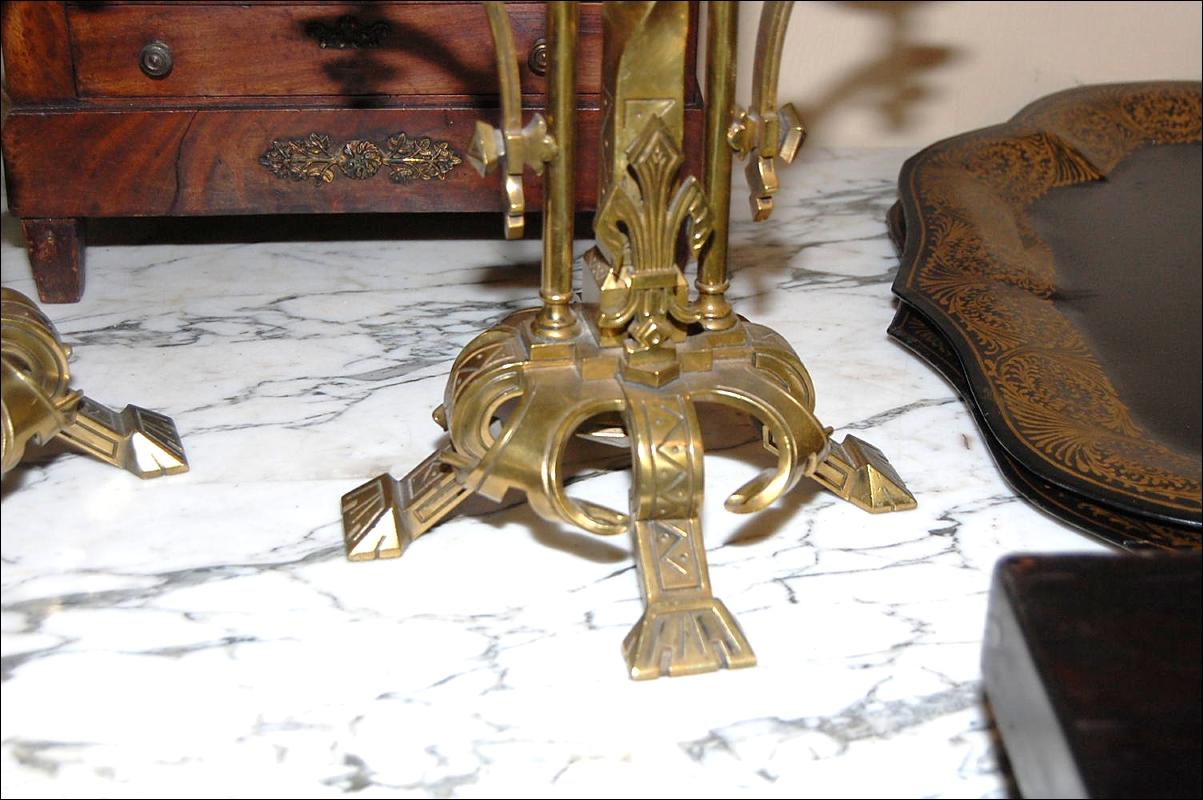 Pair Bronze Candelabra