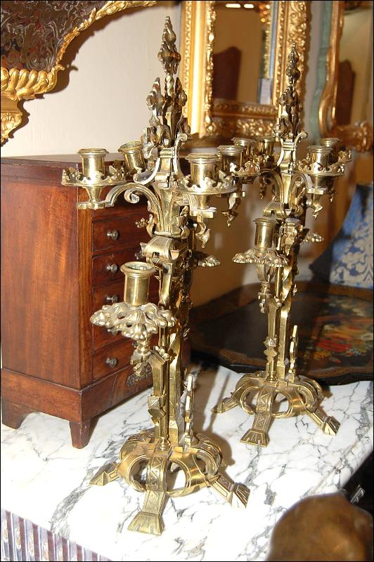Pair Bronze Candelabra
