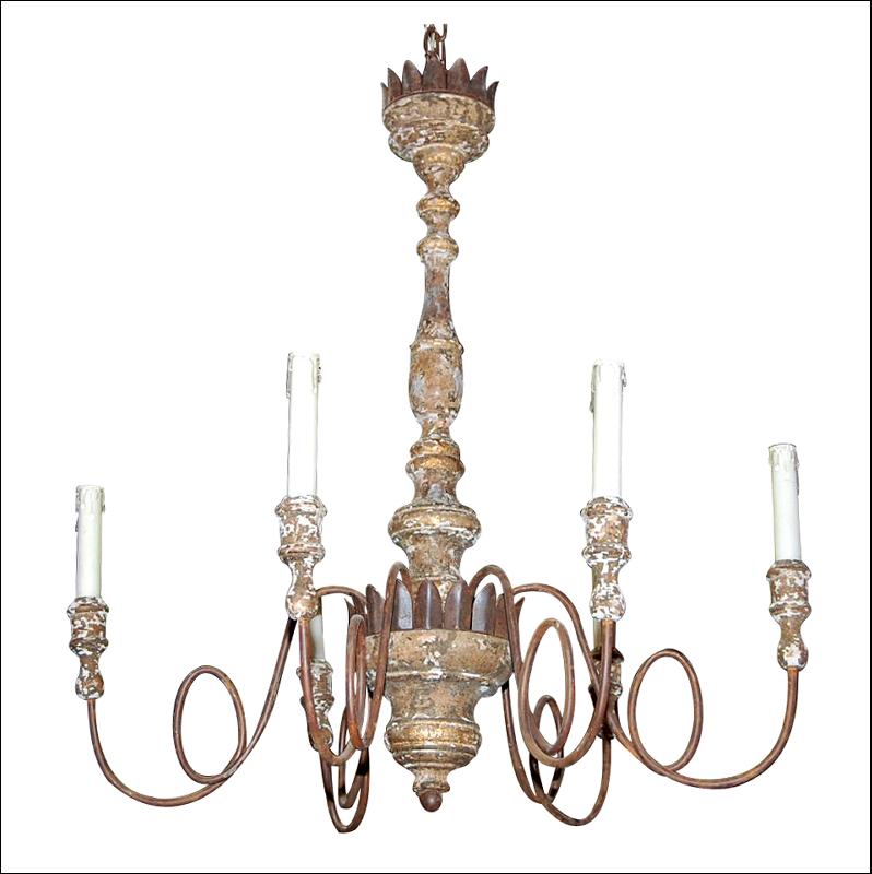 Italian Giltwood & Metal Chandelier