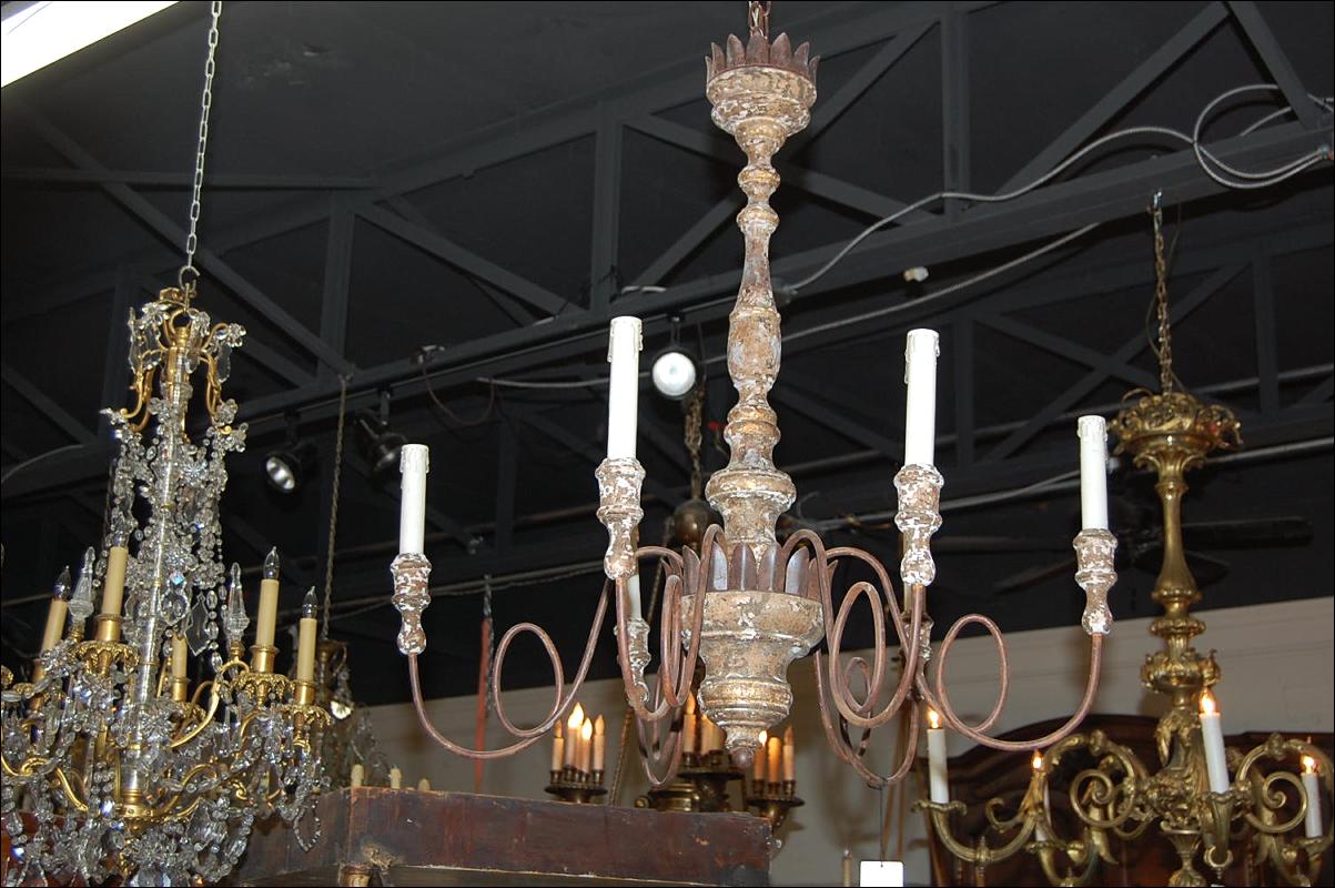 Italian Giltwood & Metal Chandelier