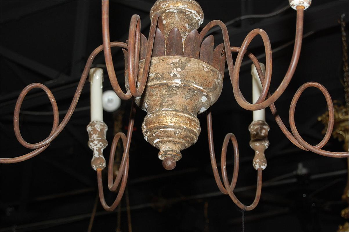 Italian Giltwood & Metal Chandelier