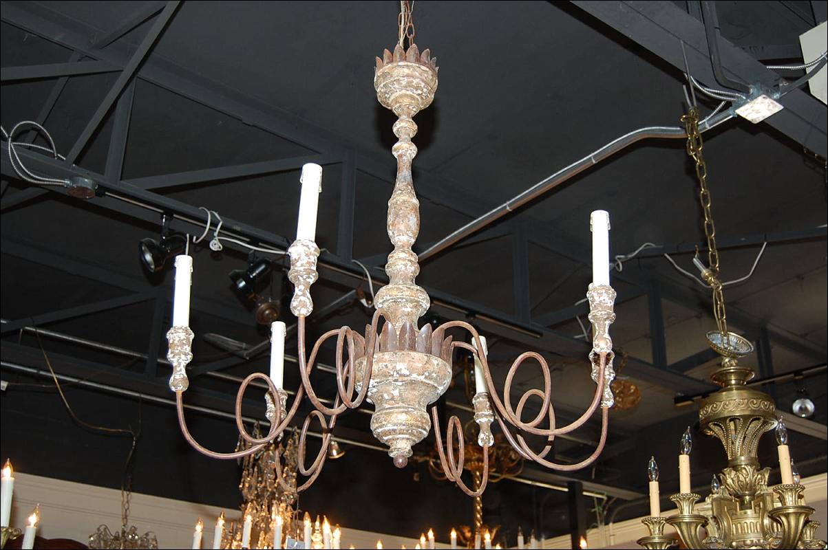 Italian Giltwood & Metal Chandelier