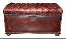 Antique Leather Tufted Trunk