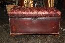 Antique Leather Tufted Trunk